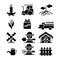 Farming and agriculture line icons set