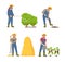 Farming Cultivation and People Vector Illustration