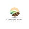 Farming ecology green nature logo design template, Agriculture icon