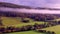 Farming fields at autumnal morning in Wales