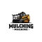 farming, garden and forestry mulching machine logo vector
