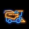 Farming Harvester Vehicle neon glow icon illustration