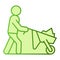 Farming man with cart flat icon. Person with garden trolley green icons in trendy flat style. Gardener with cart