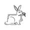 Farming rabbit icon. hand drawn icon set, outline black, doodle icon, vector icon