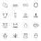 Farming related line icons set