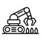 Farming robot seed plant icon, outline style