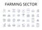 Farming sector line icons collection. Agricultural industry, Cultivation sphere, Harvesting domain, Ranching business