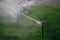 Farming Sprinklers in Field Irrigation and Watering of Crops