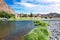 Farmland along John Day River Central Oregon USA