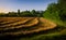 Farmland at Casale sul sile Treviso countryside at sunset