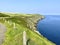 Farmland and coastal road road to Douglas, Isle of Man