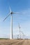 Farmland with construction work at the biggest windfarm of the Netherlands