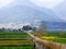 Farmland on the foot of a mountain