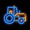 Farmland Tractor Vehicle neon glow icon illustration