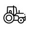 Farmland Tractor Vehicle Vector Thin Line Icon