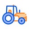 Farmland Tractor Vehicle Vector Thin Line Icon