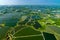 Farmland under the water in Thailand Aerial photo