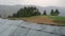 Farmlands in the hills of Tehri Garhwal with mountains landscapes and pine tree lines. Uttarakhand India