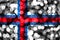 Faroe Islands abstract blurry bokeh flag. Christmas, New Year and National day concept flag
