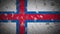 Faroe Islands flag falling snow loopable, New Year and Christmas background, loop