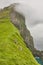 Faroe islands landscape with cliffs and atlantic ocean. Mikladalur, Kalsoy