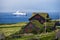 Faroese houses in Kirkjubour Village in the border of Atlantic Ocean