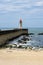 Farolim de Felgueiras lighthouse in Porto Portugal seaside