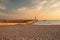 Farolim de Felgueiras, Pier and lighthouse at Porto, Portugal During sunset