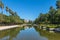 Farroupilha Park or Redencao Park reflecting pool in Porto Alegre, Rio Grande do Sul, Brazil