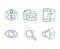 Farsightedness, Accounting report and Search icons set. Vector