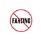Farting is not allowed here icon. Farting banned symbol