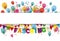 Fasching Confetti Balloons Ribbons Festoon Long Header