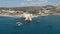 Fascinating Aphrodite Beach. The view from the drone. Breathtaking views of Cyprus.