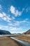 Fascinating cloud formation in the blue sky over Einsiedeln in Switzerland