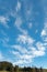 Fascinating cloud formation in the blue sky over Einsiedeln in Switzerland