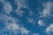 Fascinating cloud formation in the blue sky over Einsiedeln in Switzerland