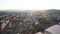 Fascinating panorama of sunlit green Ljubljana, capital of Slovenia, top view