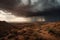 fascinating view of storm brewing on the horizon against a backdrop of the desert