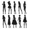 Fashion abstract vector girls looks black silhouette