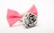 Fashion accessory. Esthete detail. Modern formal style. vintage and retro style. Groom wedding. male bow tie with silver