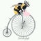 Fashion apparel print bumble bee on bicycle with crown