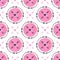 Fashion background with arrows and pink circles ornament. Geometric Print design. Tribal arrow seamless vector pattern painting te