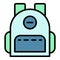 Fashion backpack icon color outline vector