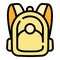 Fashion backpack icon, outline style