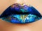 Fashion and beauty. Creative lip makeup. Artistic make-up