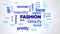 Fashion beauty makeup beautiful attractive pretty typography word cloud animation.