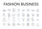 Fashion business line icons collection. Beauty industry, Food market, Entertainment world, Technology sector, Automotive