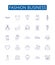 Fashion business line icons signs set. Design collection of Style, Apparel, Retail, Branding, Garment, Textiles