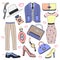 Fashion clothes and accessories set