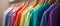 Fashion clothes on clothing rack colorful closet